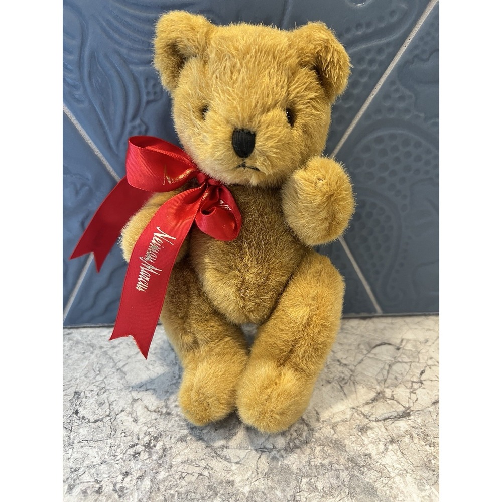 Mary Meyer Teddy Bear Plush Brown Stuffed Animal Red Ribbon Vintage 1992 8"